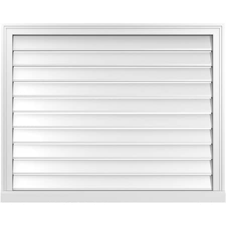 Ekena Millwork Vertical Surface Mount PVC Gable Vent: Functional, w/ 2"W x 2"P Brickmould Sill Frame, 40"W x 32"H GVPVE40X3203SF